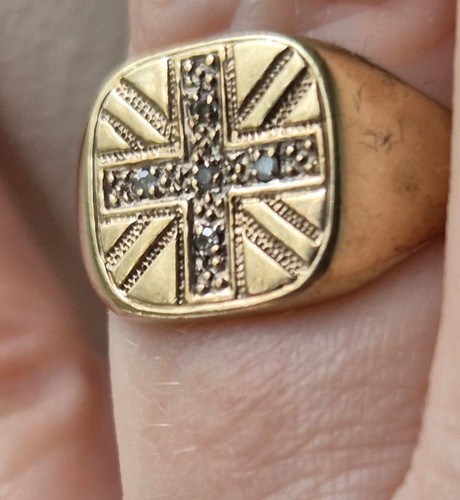 Mens 9ct gold - ring,