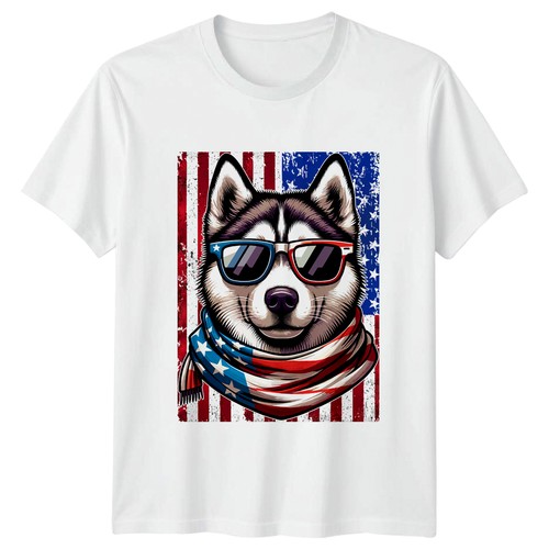 Siberian husky usa flag - siberian,