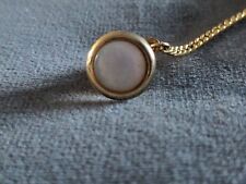 Vintage White Pearlised, Gold Tone Tie Pin with Chain*
