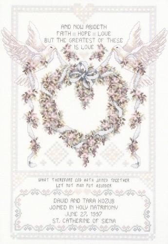 Janlynn wedding doves sampler - doves,