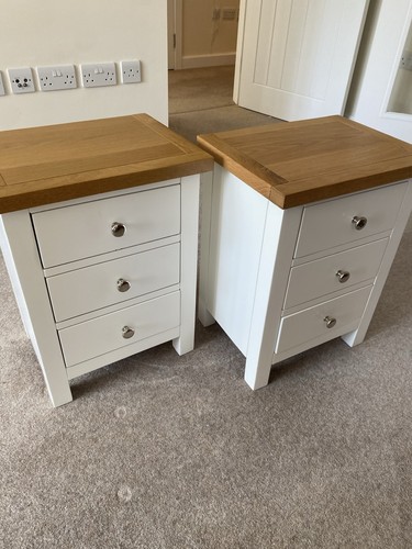 Pair solid oak topped - of,