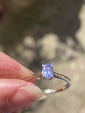 Gems TV 925 AA Tanzanite Silver Ring Size R