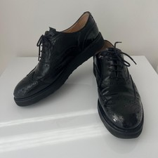 Lloyd Germany Woman’s Brogues Shoes Black Perforated Polished Leather . Size 38