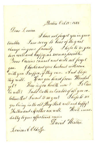 1858 handwritten letter - 1858,