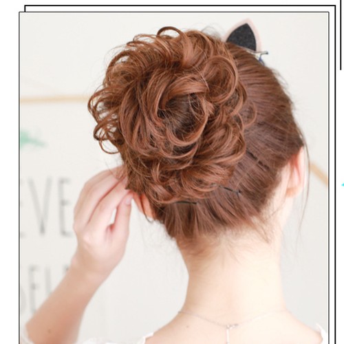 Hair bun wig with - ˘,