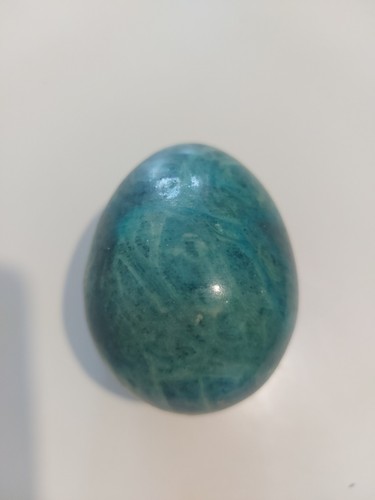 Polished amozonite stone egg - amozonite,