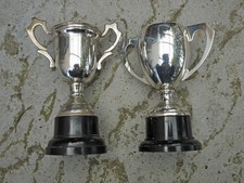 Blank x2 Silver Plate Trophies Unused Medium