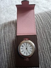 Tiffany & Co Stainless Steel Travrl Clock In Leather Case untested