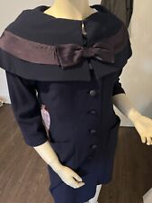 Phillis Taylor French Designer Original Vintage Navy Size 10 1940,s Dress 