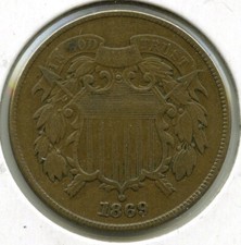 1869 2-Cent Coin - Two Cents -