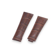 22mm brown crocodile grain - brown,