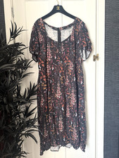 Disturbia UK Size 20 Black Foxglove Button Detail Midi Dress