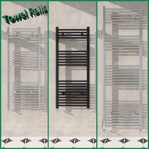 Chrome black heated towel rail - chrome,