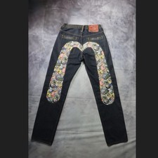 Evisu Jeans Lot 2000 28x34 – Rare Multicolor Seagull Print 🌀
