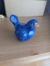 Blue porcelain bird ornament - porcelain,