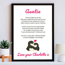 Personalised Auntie Gift Poem