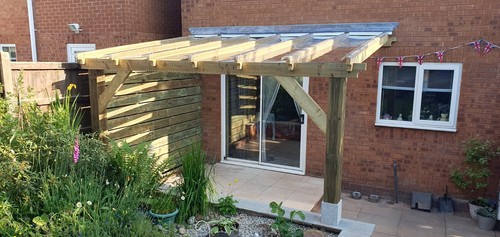 6x2 wooden lean to gazebo - 3.6x2.5m,