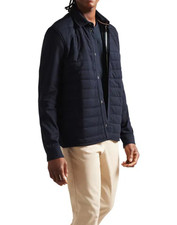 TED BAKER Jacket Mens Shacket Padded Jersey Shirt TB 4 UK L Ansty Navy Blue NEW