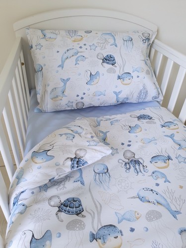 Blue sea lifebaby cot - , bedding