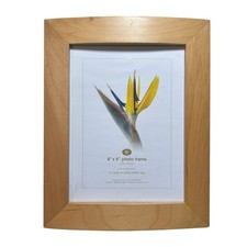 Wilko Photo Frame 8x6" Wooden Curved Hang Stand Portrait Landscape Light Wood