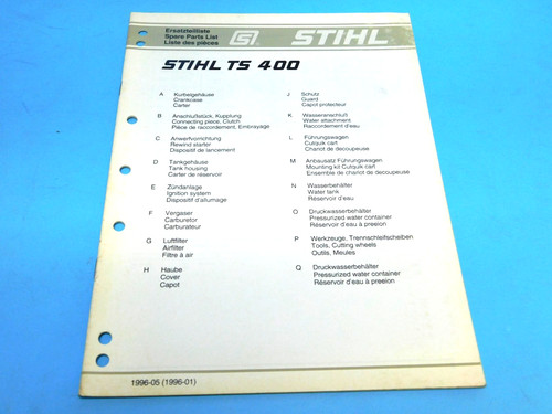 Spare parts list manual for - spare,