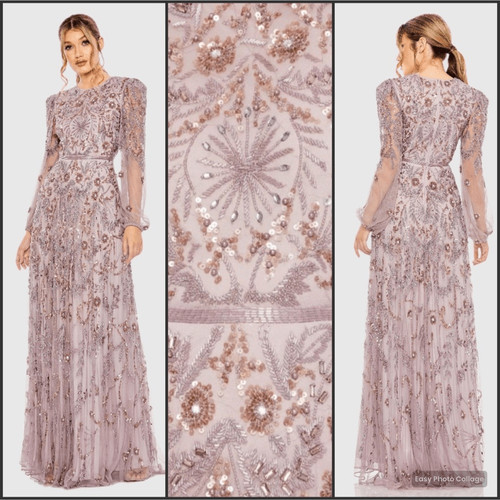 Mac duggal 93930 purple puff - ,
