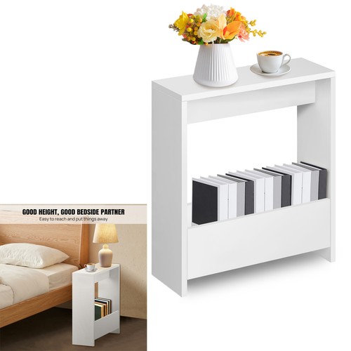 White small side table slim - small,