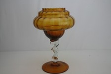 Vintage(1950s)Large Empoli Italian Amber Glass Apothecary Jar, Rare A++++