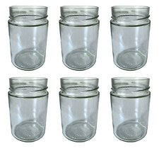 Round Decorative Glass Jars x6 300ml | Large Clear Storage Containers Apothecary