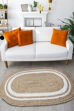 Rug Oval Rugs Jute Natural