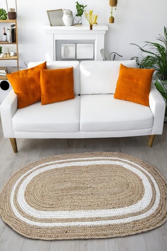 Rug oval rugs - jute, natural