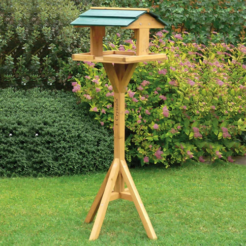 Freestanding wooden bird table - freestanding,