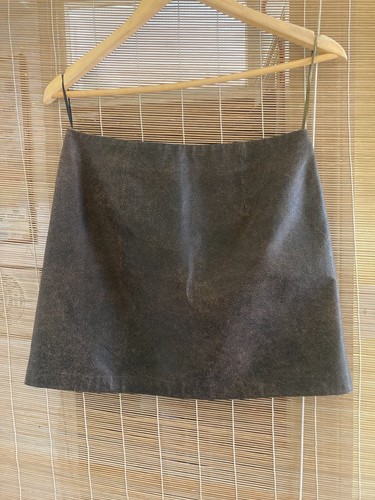 Brown leather skirt - ,