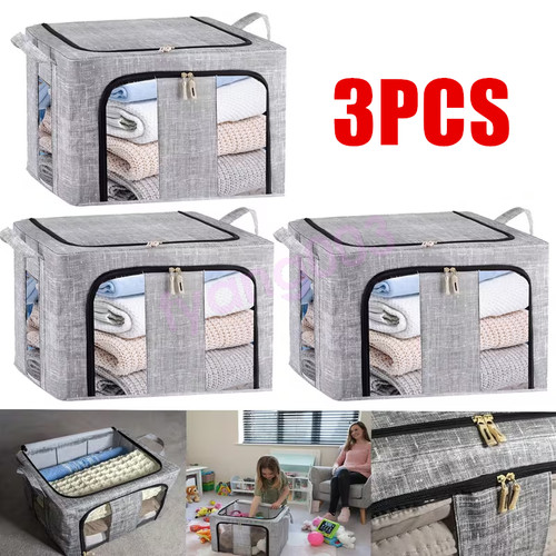 3pcs 66l folding storage box - 66l,