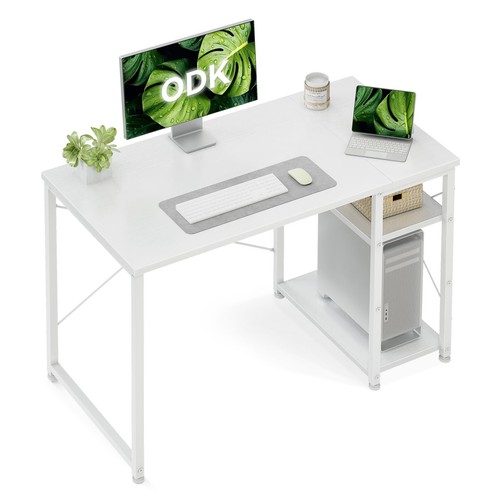 Desk with reversible storage - with,