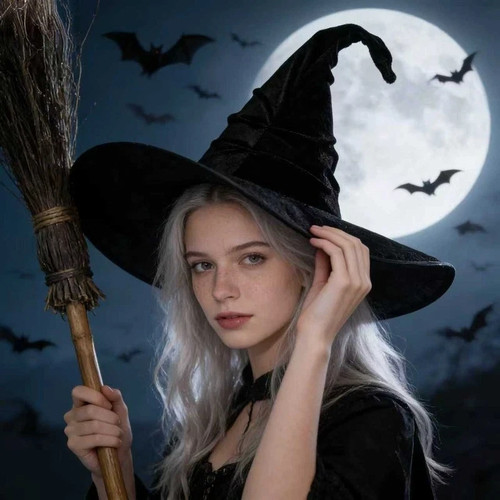 Halloween witch hat black - witch,