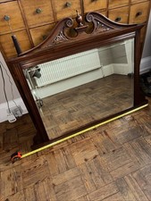 Antique solid wood over mantel - over,