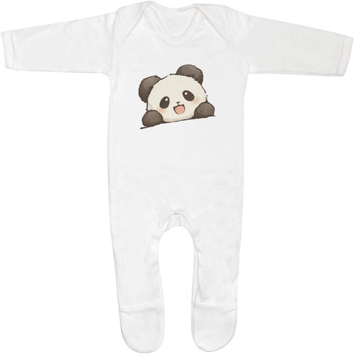 Happy panda baby sleepsuit - panda', /
