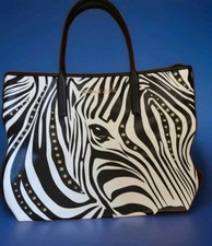 Versace Jeans Zebra Print Shoulder Bag with Lilac Interior, New Without Tags.