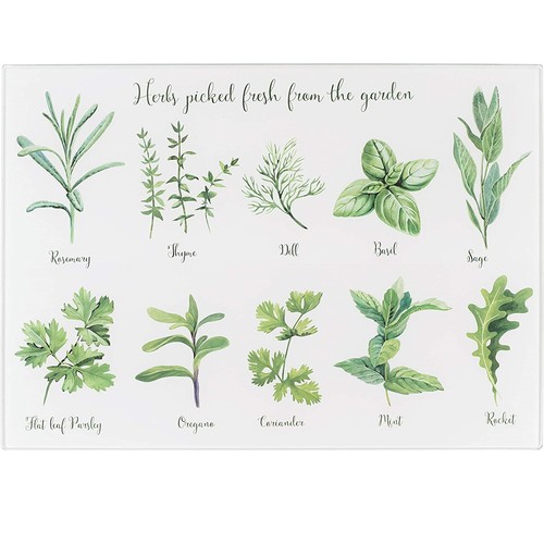Herbs design glass - glass, work