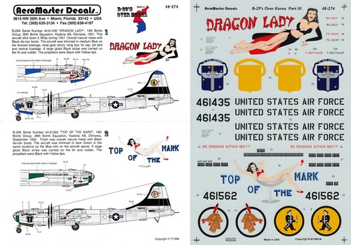 Aeromaster decals b 29a - aeromaster, b-29a