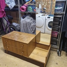 Mid Century Vintage Meredew Small Oak Dressing Table with Mirror