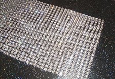 8&16 Rows Diamante Effect crystal Trim Decoration Ribbon Mesh Rhinestone-8 yard
