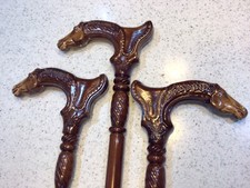 Walking Stick Carved Horse Head Handle Comfortable Like A Derby Handle