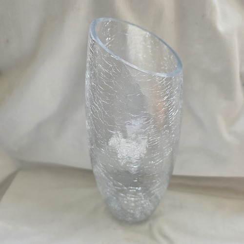 Crystal glass vase crackle - glass, vase.