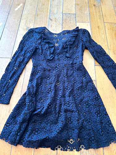 Zara black floral lace mini - black,