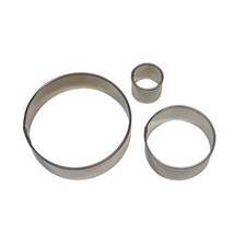 PME 3pk ROUND Circle Cut Out Stainless Steel Icing Cutters Sugarcraft Cake Dec