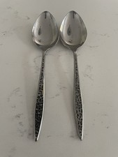 Viners Mosaic Cutlery Serving Spoons X 2 19.5cm Stainless Steel Foreign Vintage