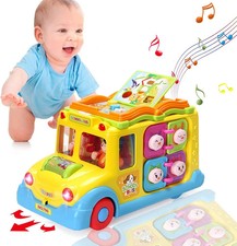 Toys for 1 Year Old Boys Girls Crawling School Bus Baby Toys 6 to 12 Months Musi