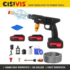Portable Cordless Car High Pressure Washer Jet Water Wash Cleaner Gun+2 Battery-